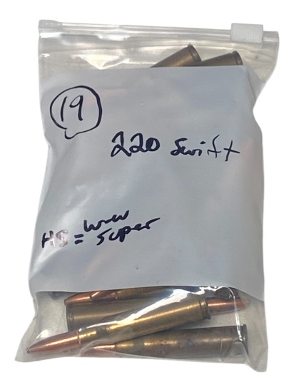 19rds. of .220 SWIFT Ammunition 