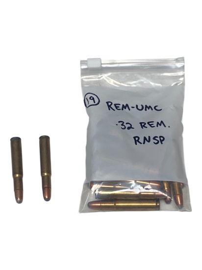 19rds. of Collectible .32 REM. RNSP Factory Ammunition 