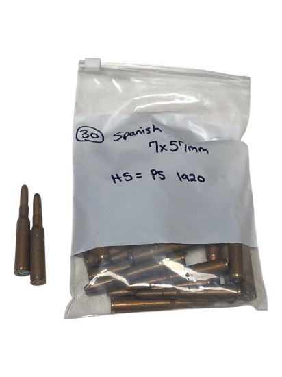 30rds. of Collectible Spanish 7x57mm Factory Ammunition 