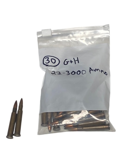 30rds. of Collectible G+H .22-3000 Factory Ammunition 