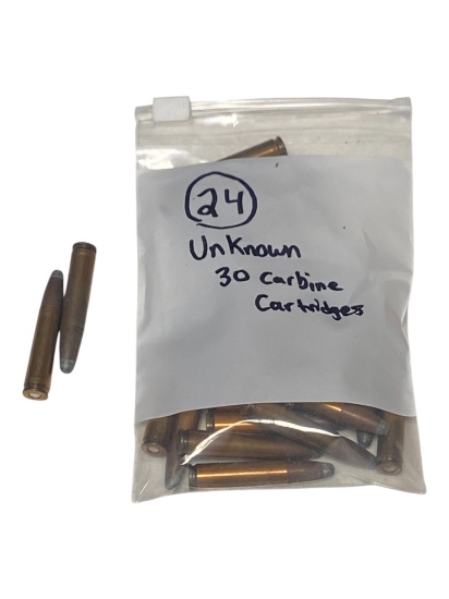 24rds. of Unknown .30 CARBINE Wildcat Loaded Cartridges Ammunition