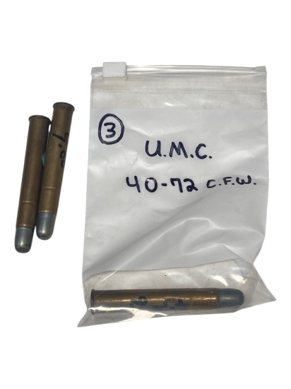 3rds. of Collectible U.M.C. .40-72 C.F.W. Factory Ammunition