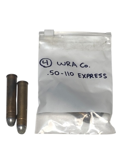 4rds. of Collectible .50-110 EXPRESS W.R.A. Co. Factory Ammunition