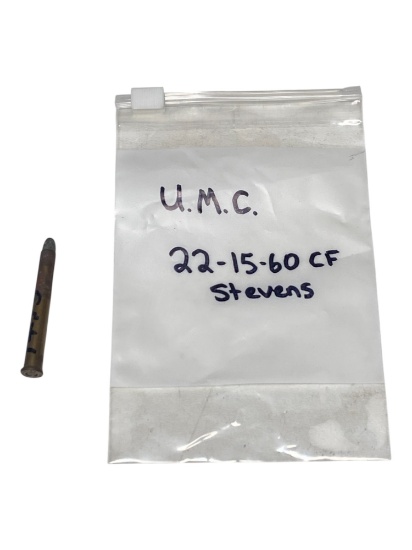 1rd. of Collectible .22-15-60 CF Steven’s U.M.C. Factory Ammunition