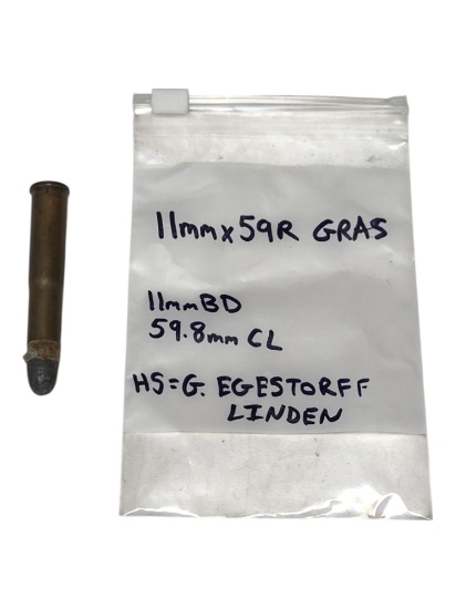 (1) Collectible 11mmx59r GRAS Cartridge