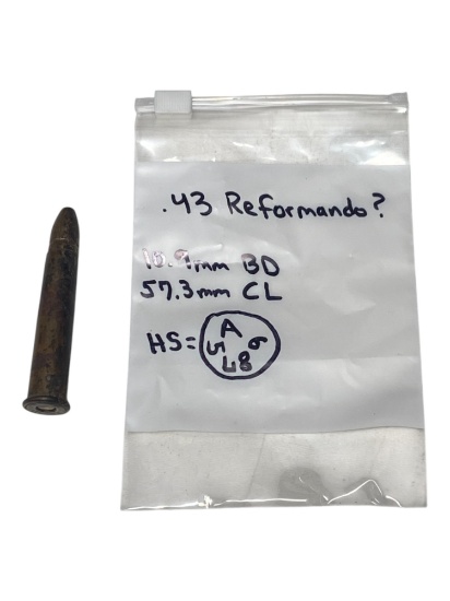 (1) Collectible *.43 Reformando? Cartridge