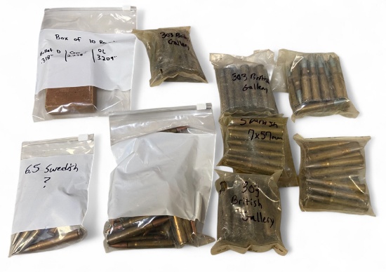 8.0 Lbs. of Various Organized Milsurp Rifle Cal. Ammunition in Bags