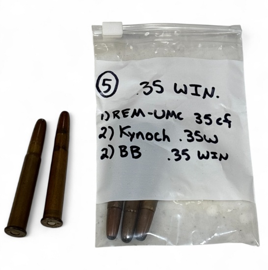5rds. of Collectible .35 WIN. Factory Ammunition