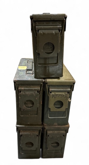 Lot of (5) .30Cal Small Metal Ammo Cans *LOCAL PICKUP ONLY*