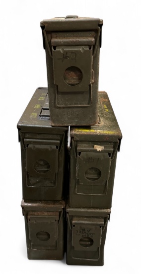 Lot of (5) .30Cal Small Metal Ammo Cans *LOCAL PICKUP ONLY*