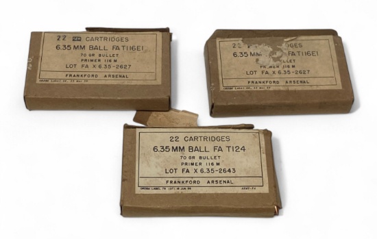 61rds. of Rare 6.35mm 70gr. Factory Ammunition 
