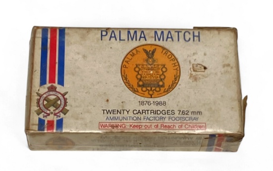 NIB Vintage and Collectible Sealed Rare 20rds. of 7.62mm Palma Match Ammunition 