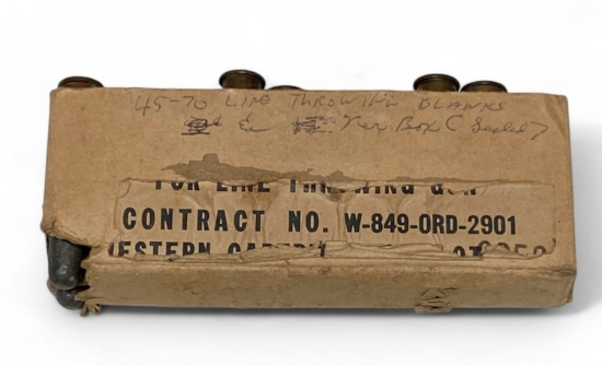 Vintage 18rds. of .45-70 Line Throwing Blanks Ammunition 