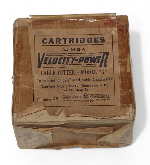 Vintage 9rds. of MSA Cable Cutter Model-X Ammunition 