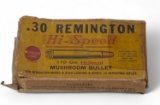 NIB Vintage and Collectible 12rds. of .30 REMINGTON 110gr. Remington Hi-Speed Ammunition 