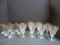 Vintage Six Libbey Royal Fern Glasses and Eight Highball Glasses with Gold Rim.
