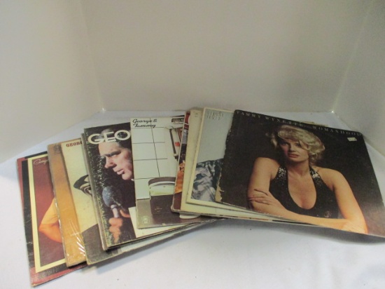 12 Vintage George Jones and Tammy Wynette Vinyl LP Albums.