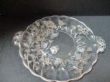 Silver Overlay Floral Cake plate with Handles.
