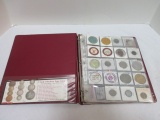 Album with Plastic Dividers with Tokens and Foreign Coins.