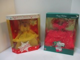 Two Happy Holidays Barbies New In Original Boxes. Special Edition 1989 and 1990.