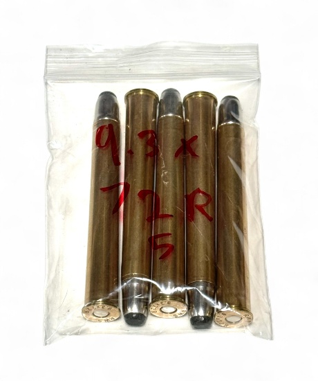 5rds. of 9.3x72R Factory Ammunition 
