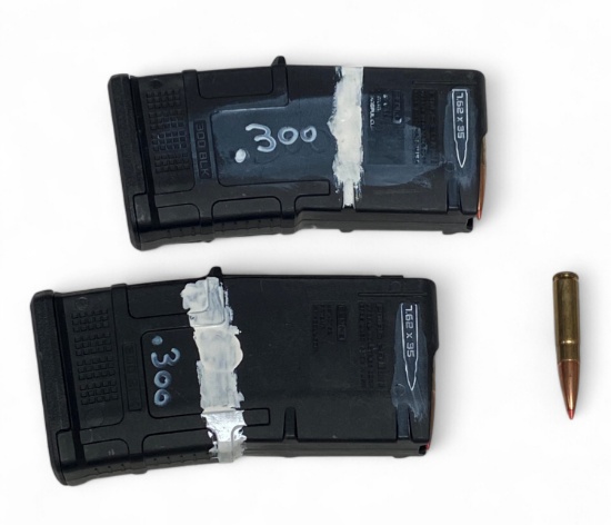 (2) Loaded 20rd. Magazines of .300 AAC BLACKOUT AAC 110gr. V-MAX Factory Ammunition