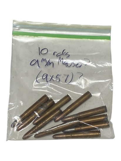 10rds. of Vintage 9MM MAUSER Factory Ammunition 