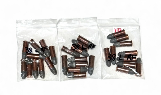 30rds. of .38 LONG RF Factory Ammunition 