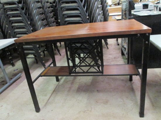 Steve Silver Co. Woodgrain High-top Table with Wine Rack and Stem Holders