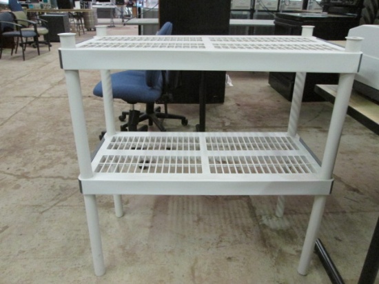 Heavy Duty Plastic 2 Tier Shelf Unit