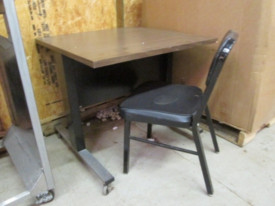 Portable Work Desk and Metal Desk Chair