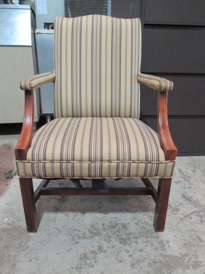 Upholstered Wood Arm Chair