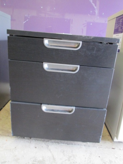 Black 3 Drawer File Cabinet with Combination Lock