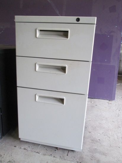 Beige 3 Drawer Metal File Cabinet