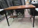 Steve Silver Co. Woodgrain High-top Table with Wine Rack and Stem Holders