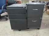 Two Dark Grey Portable File Cabinets
