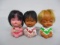 3  1960's Moody Cuties Rubber Dolls 3 1/2