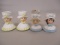 4 Vintage Ceramic Girl Sewing Pin Cushions 3