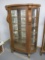 Antique Bow Front China Cabinet w/Mirrored Back & 4 Glass Shelves