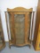 Antique Bow Front China Cabinet w/Columns & Back Gallery and 4 Glass Shelves