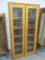 All Wood Double Glass Doors Cabinet w/6 Shelves