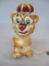 1950's Davar Lion Ceramic Pin Cushion , Scissor Holder w/Tape Measure