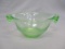 1920's Green Depression Glass Batter Bowl w/Handles