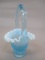 Fenton Blue Opalescent Hobnail Basket 4