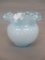 Fenton Blue Overlay Bubble Optic Rose Bowl Vase
