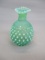 Fenton Green Opalescent Hobnail Vase