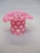 Fenton Cranberry Opalescent Coin Dot Top Hat Vase 3