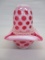 Fenton 3pc Cranberry Opalescent Coin Dot Fairy Lamp