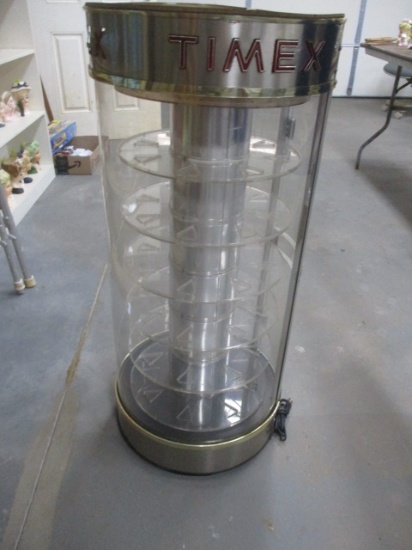 Lighted Round Timex Show Case 17"w x 38" h