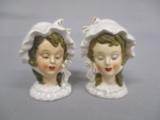 Vintage Lady Head Salt & Pepper Shakers 3